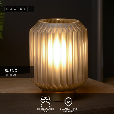 Lucide SUENO - Tafellamp - Ø 13 cm - 1xE14 - Grijs